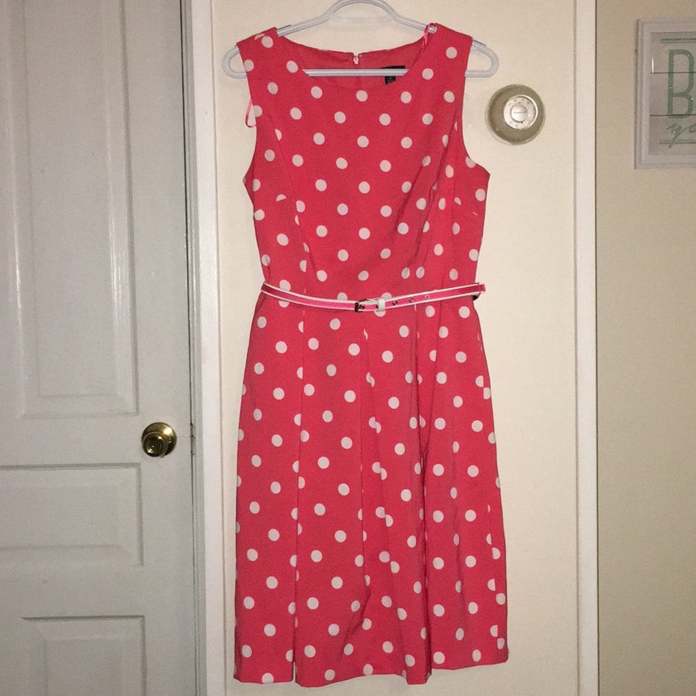 Coral Polka Dot Dress Size 10